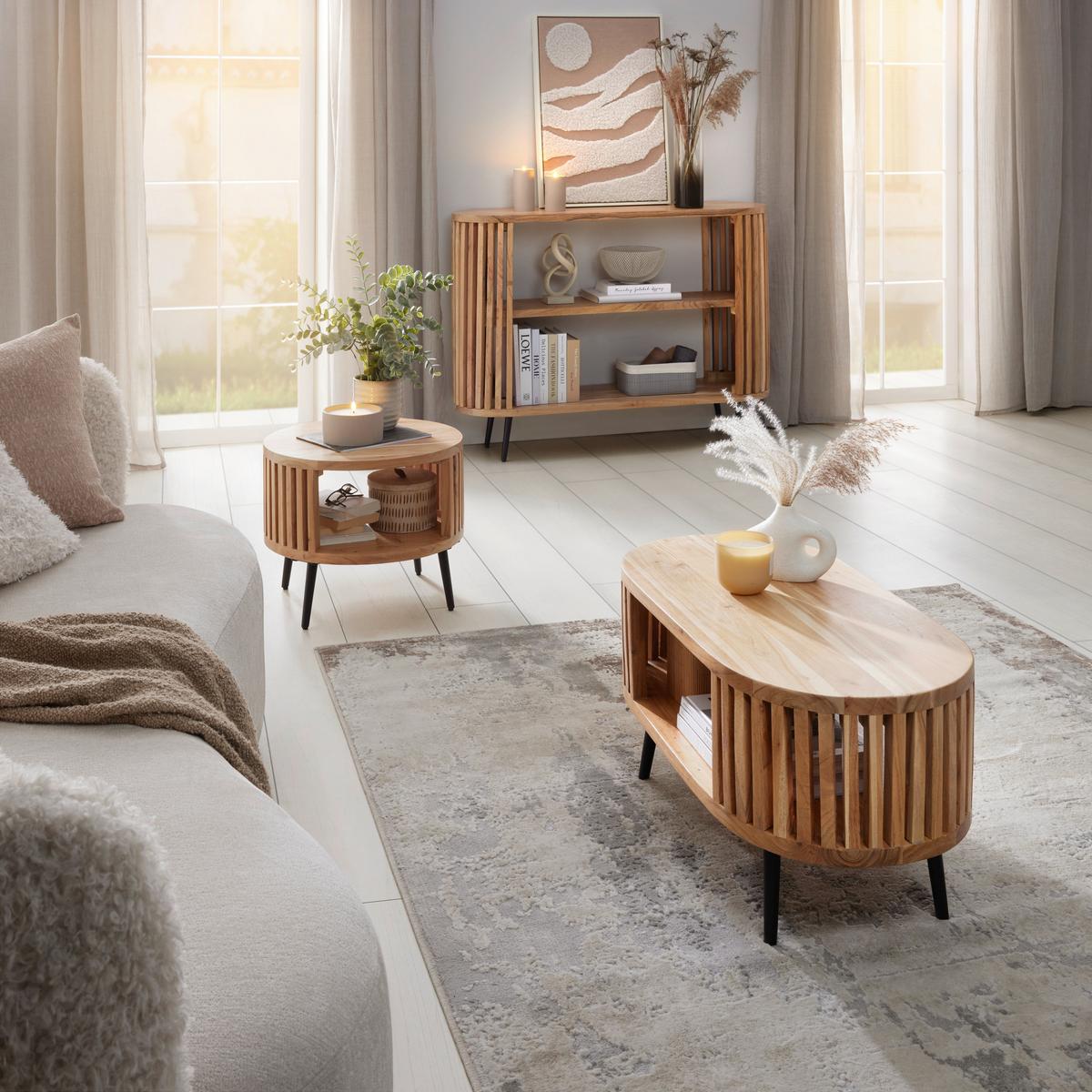 KONFERENČNÝ STOLÍK MADDI -TREND- - čierna/prírodná farba, Lifestyle, kov/drevo (80/40/40cm) - Mömax