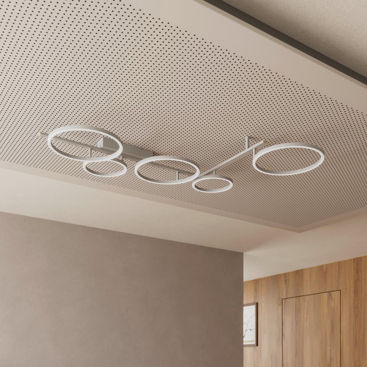 LED-DECKENLEUCHTE CEMIL - Sandfarben, Basics, Kunststoff/Metall (125/88/12cm) - Luca Bessoni