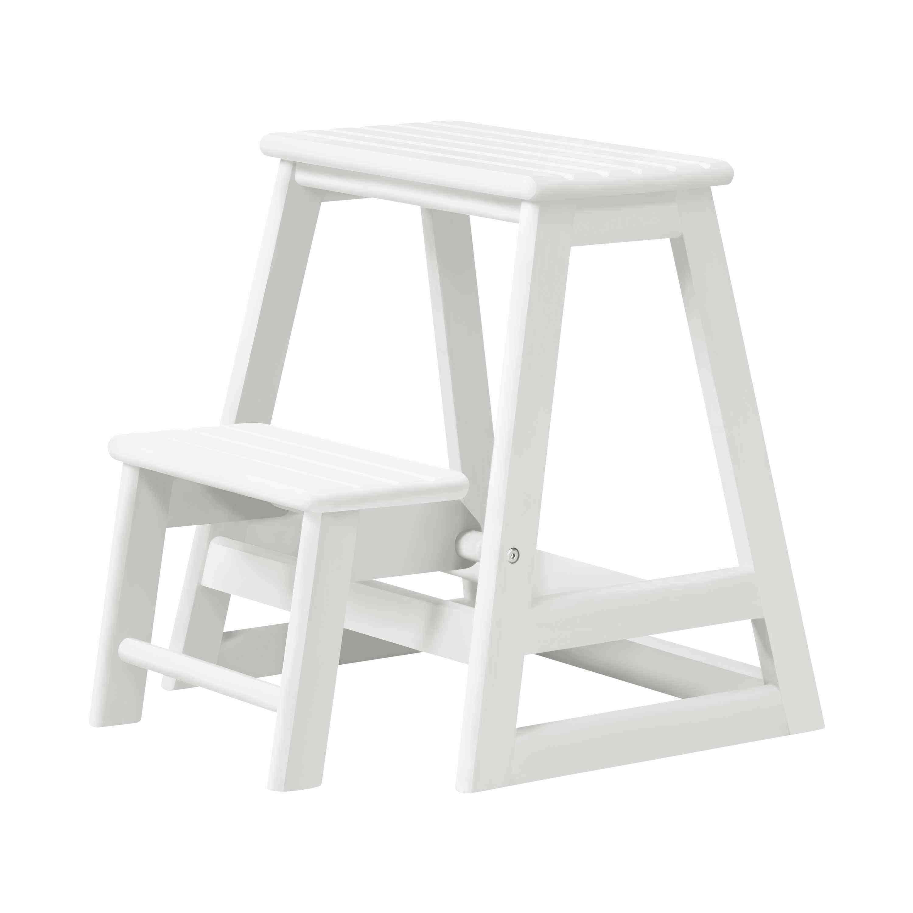 Titthocker Skala, weiß 45,5x49x38,5 cm - Weiß Hochglanz, Natur, Holz (45,5/49/38,5cm) - Gardenson