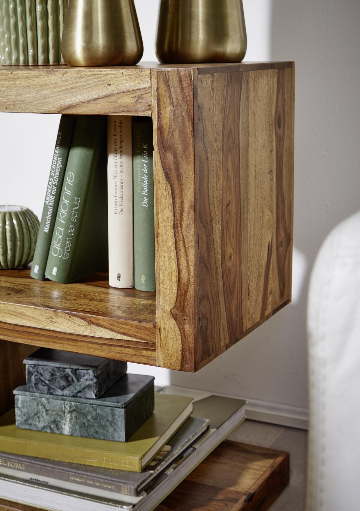 Beistelltisch Holz S-förmig Mumbai, Sheeshamholz - Sheeshamfarben, Design, Holz (44,5/30/60cm) - MID.YOU