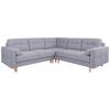Eckschlafsofa Noret Graublau S: 242/242 cm - Eiche Wotan/Hellgrau, KONVENTIONELL, Textil (242/242cm) - MID.YOU