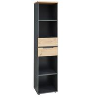 KOMBINÁCIA REGÁLOV MEMPHIS - grafitová/dub artisan, Modern, kompozitné drevo (45/197/38cm) - Premium Living