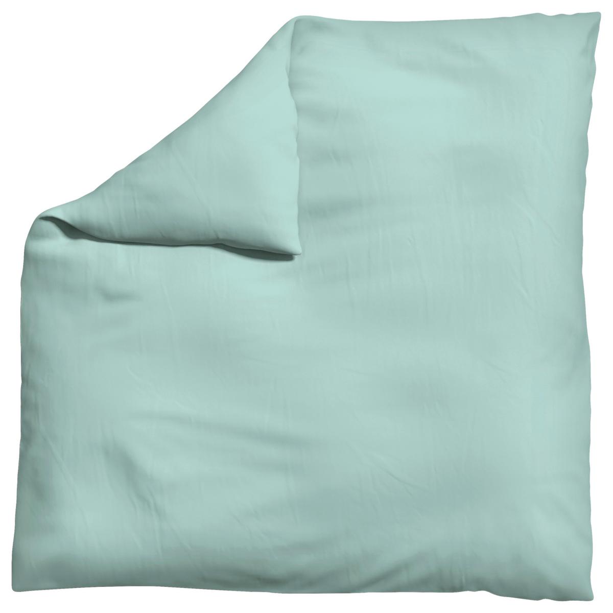 Bettdeckenbezug Woven Satin - Türkis, Basics, Textil (200/200cm) - Schlafgut