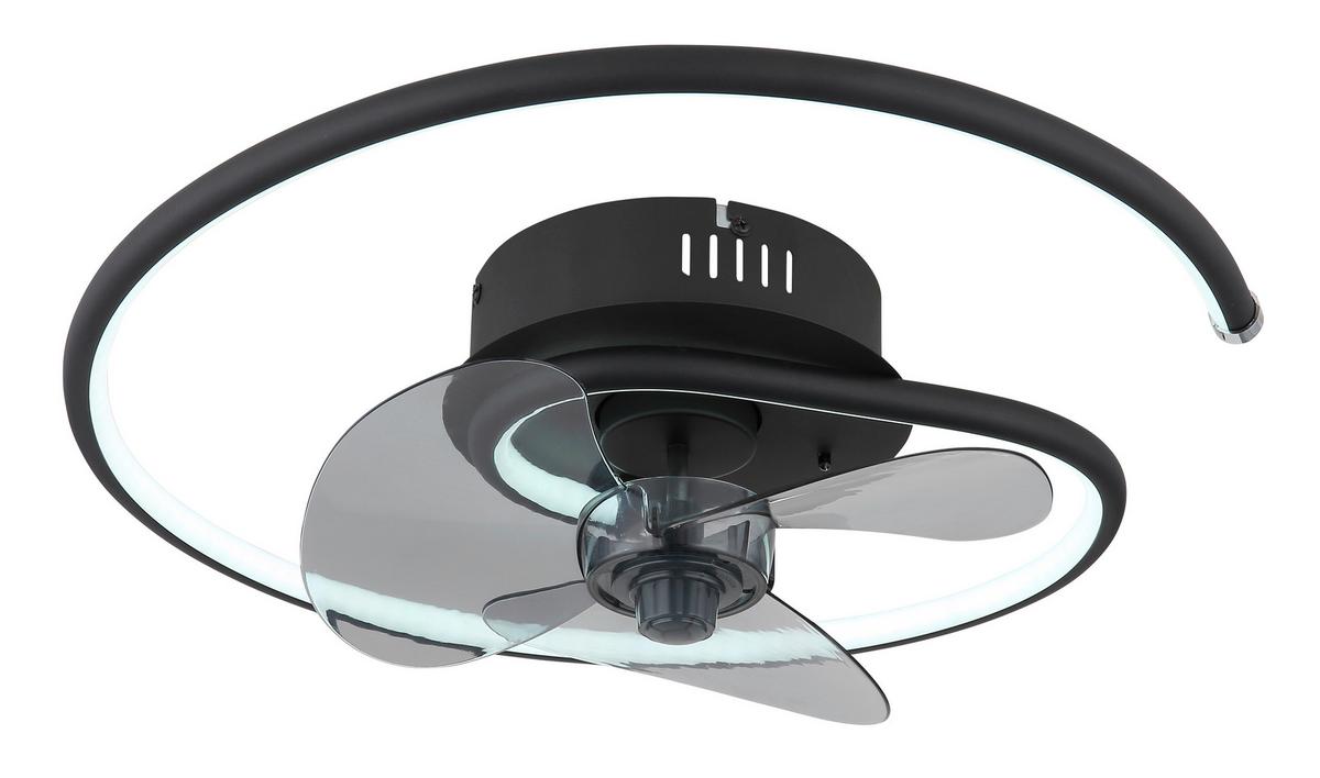 Deckenventilator 03660 - Schwarz/Grau, Design, Kunststoff/Metall (45/13,9cm) - Globo