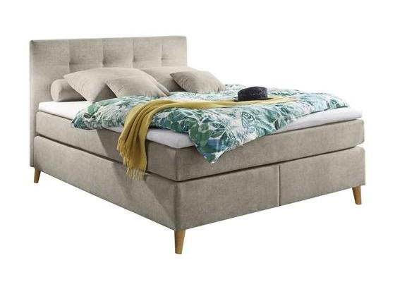 Boxspringbett mit Topper 140x200cm Missouri, Sandfarben - Sandfarben/Kieferfarben, KONVENTIONELL, Holzwerkstoff/Textil (140/200cm) - Carryhome Boxspringbett mit Topper 140x200cm Missouri, Sandfarben - Sandfarben/Kieferfarben, KONVENTIONELL, Holzwerkstoff/Textil (140/200cm) - Carryhome