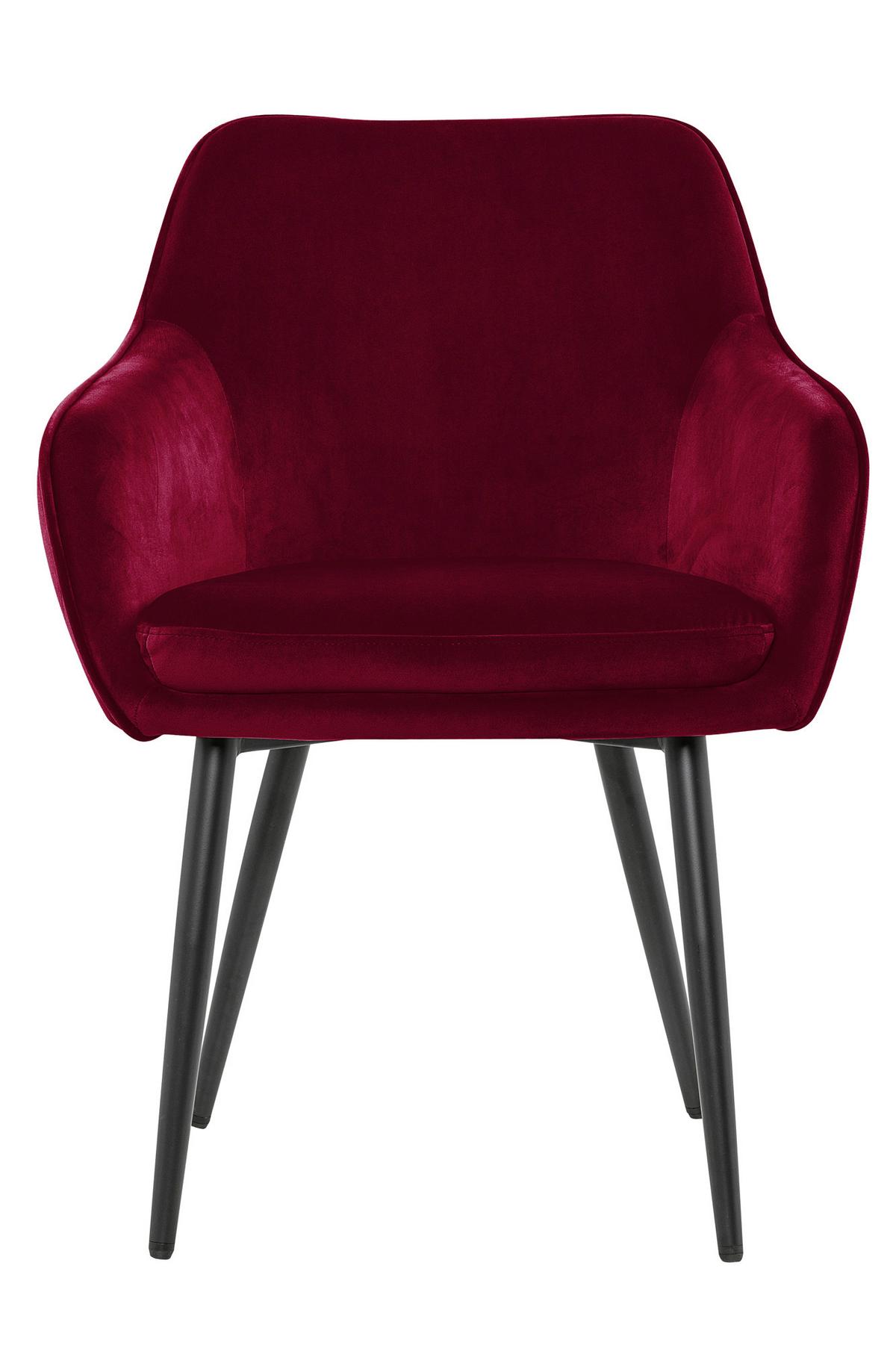 Armlehnstuhl Rot B: 61cm - Rot/Schwarz, MODERN, Textil/Metall (61/85/60cm) - Livetastic