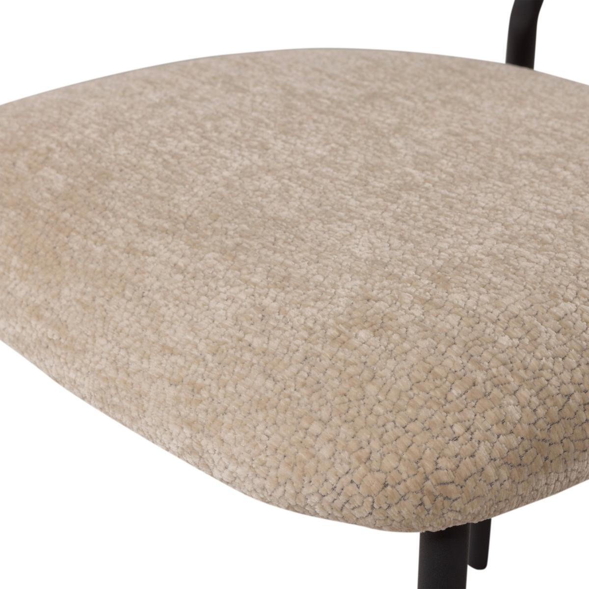 Stuhl-Set Klejd Naturfarben B: 47cm - Schwarz/Naturfarben, MODERN, Textil/Metall (47/79/53cm) - Livetastic