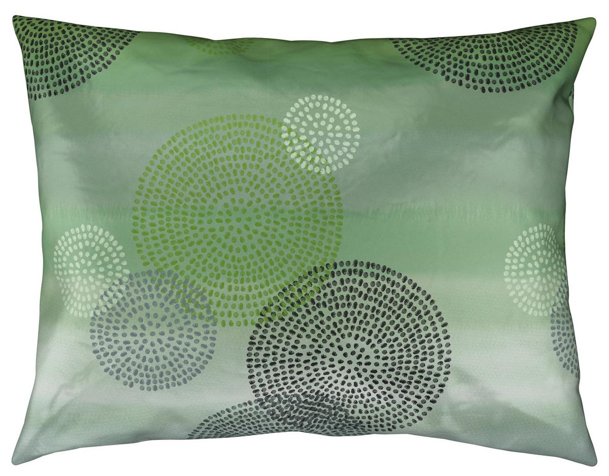 Bettwäsche 140x200 cm Rebecca Baumwolle Grün Kreise - Grün, ROMANTIK / LANDHAUS, Textil - James Wood