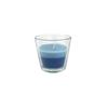 Kerze Im Glas Hermine - Blau/Hellblau, KONVENTIONELL, Glas/Naturmaterialien (9/8,2cm) - Ondega