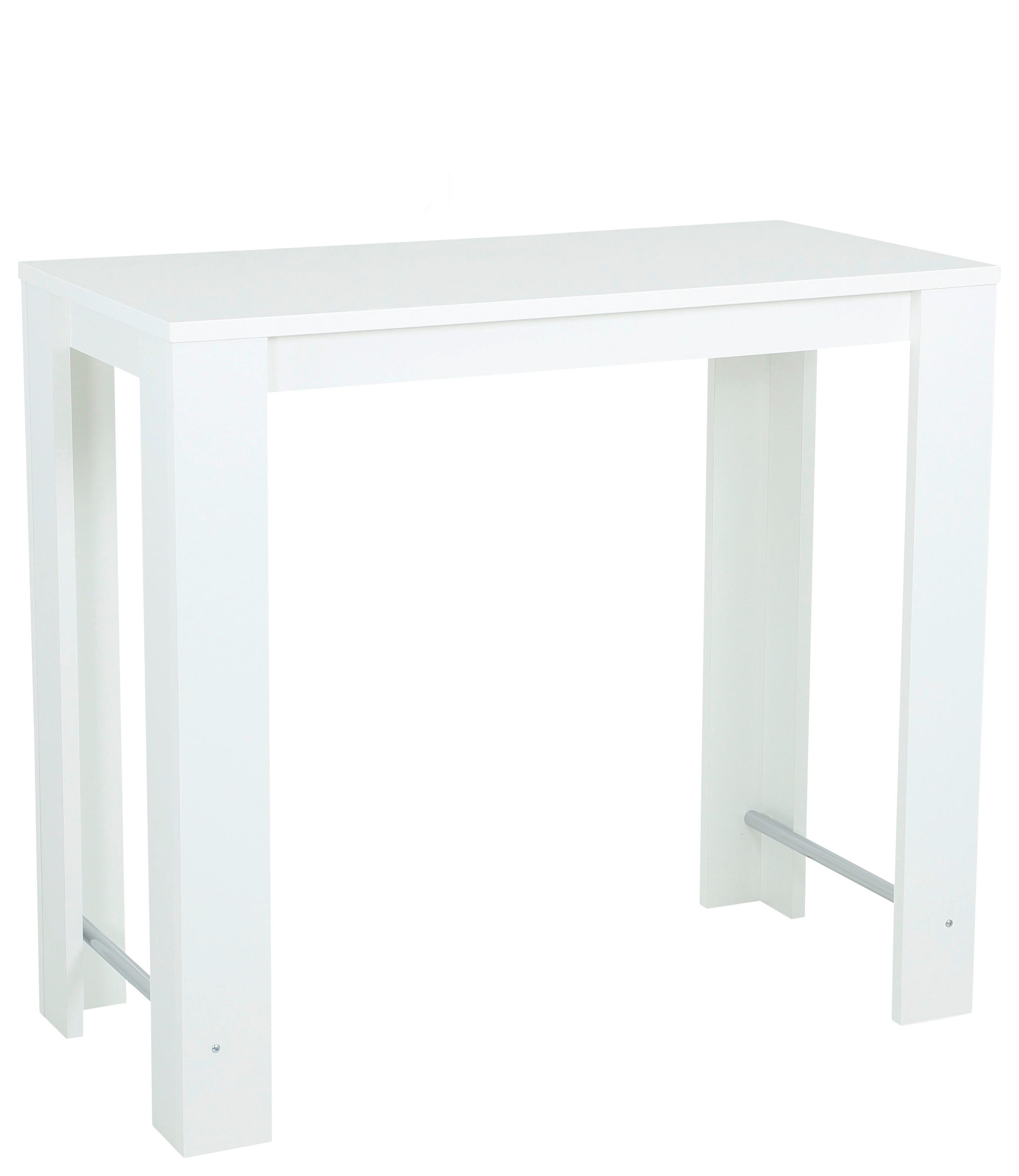 Bartisch Frieda Weiß, L: 120 cm - Weiß, MODERN, Holzwerkstoff/Metall (120/58/108cm) - MID.YOU