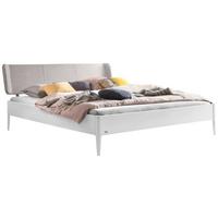 Bett Pienza, Weiß 140x200 Cm - Hellgrau/Weiß, MODERN, Holzwerkstoff/Textil (140/200cm) - Hasena