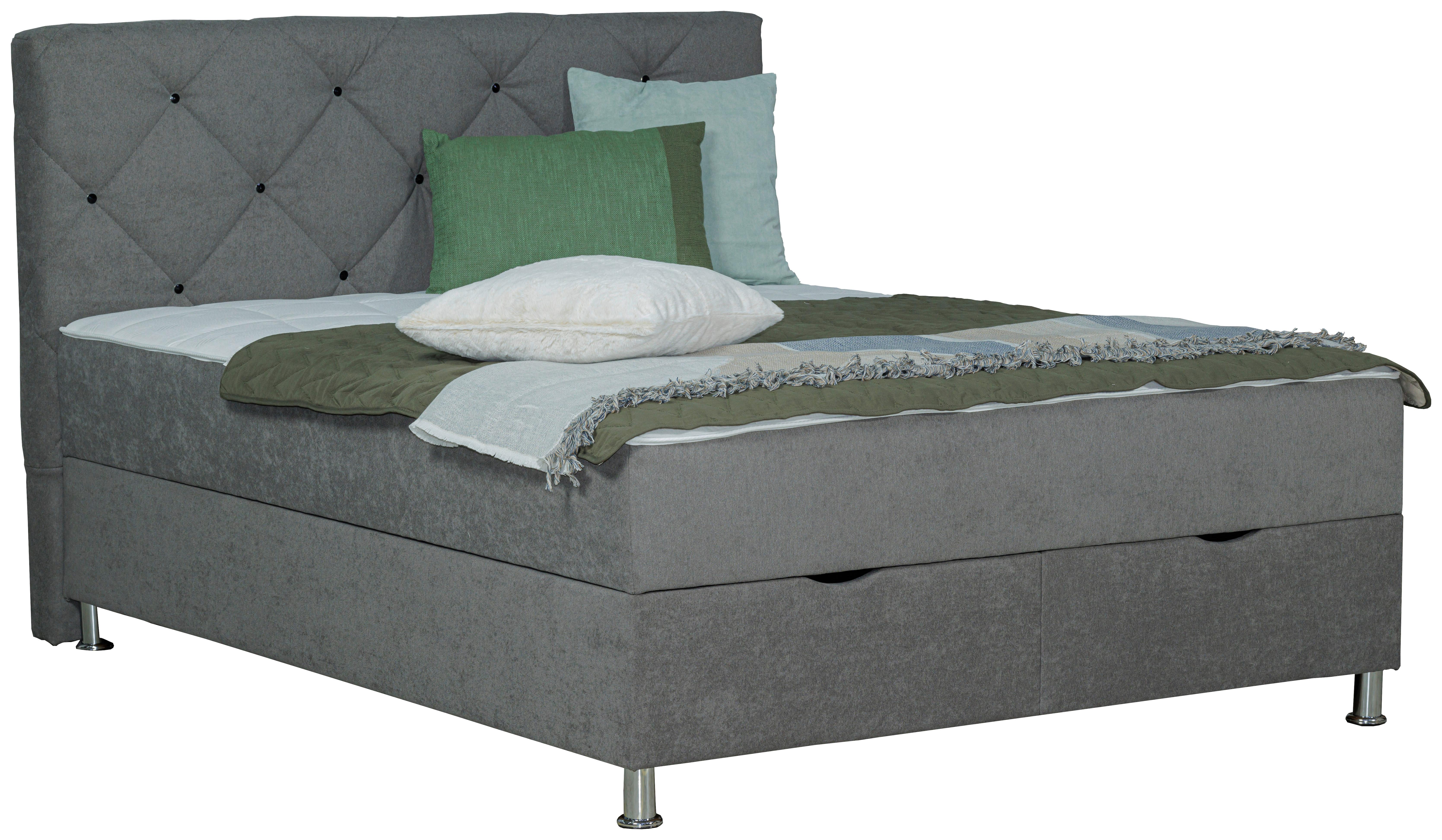 Box-ágy Black Diamond - szürke, Design, textil (160/200cm) - Modern Living