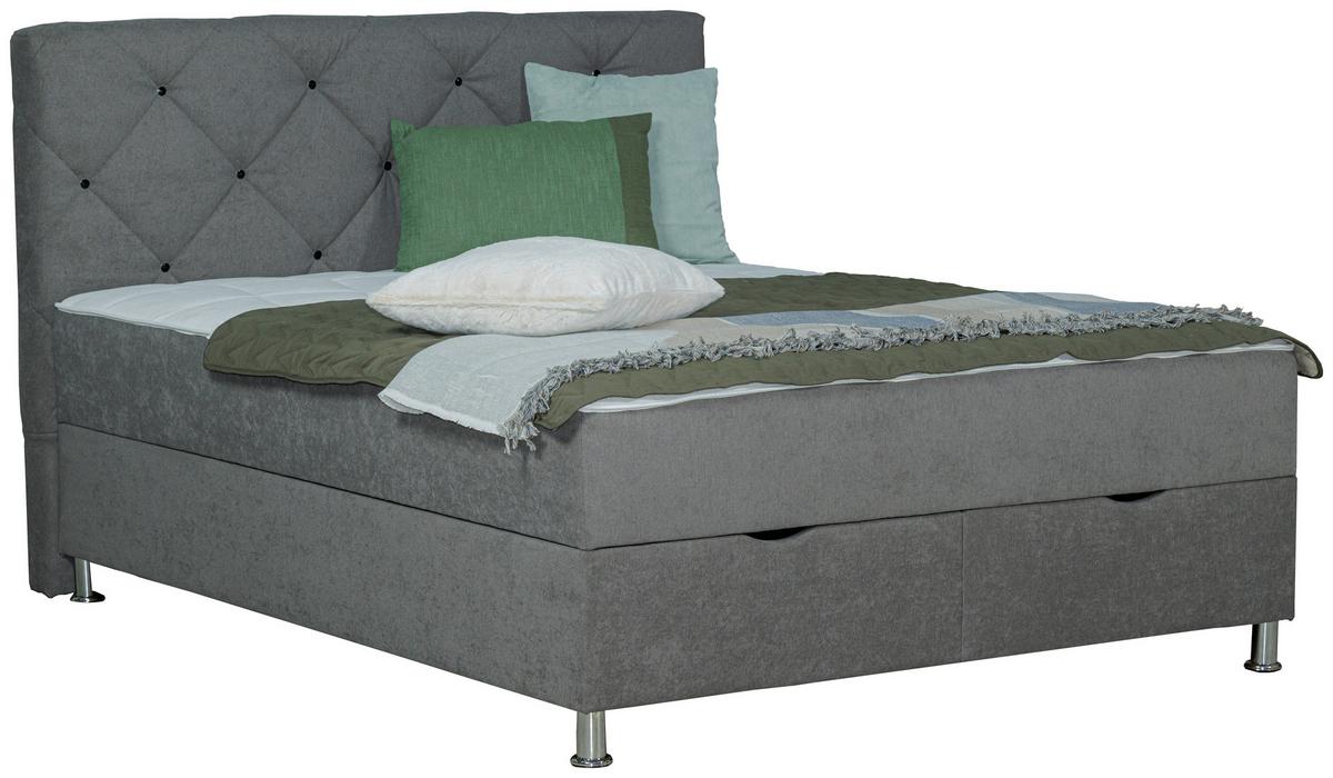 Box-ágy Black Diamond - szürke, Design, textil (180/200cm) - Modern Living