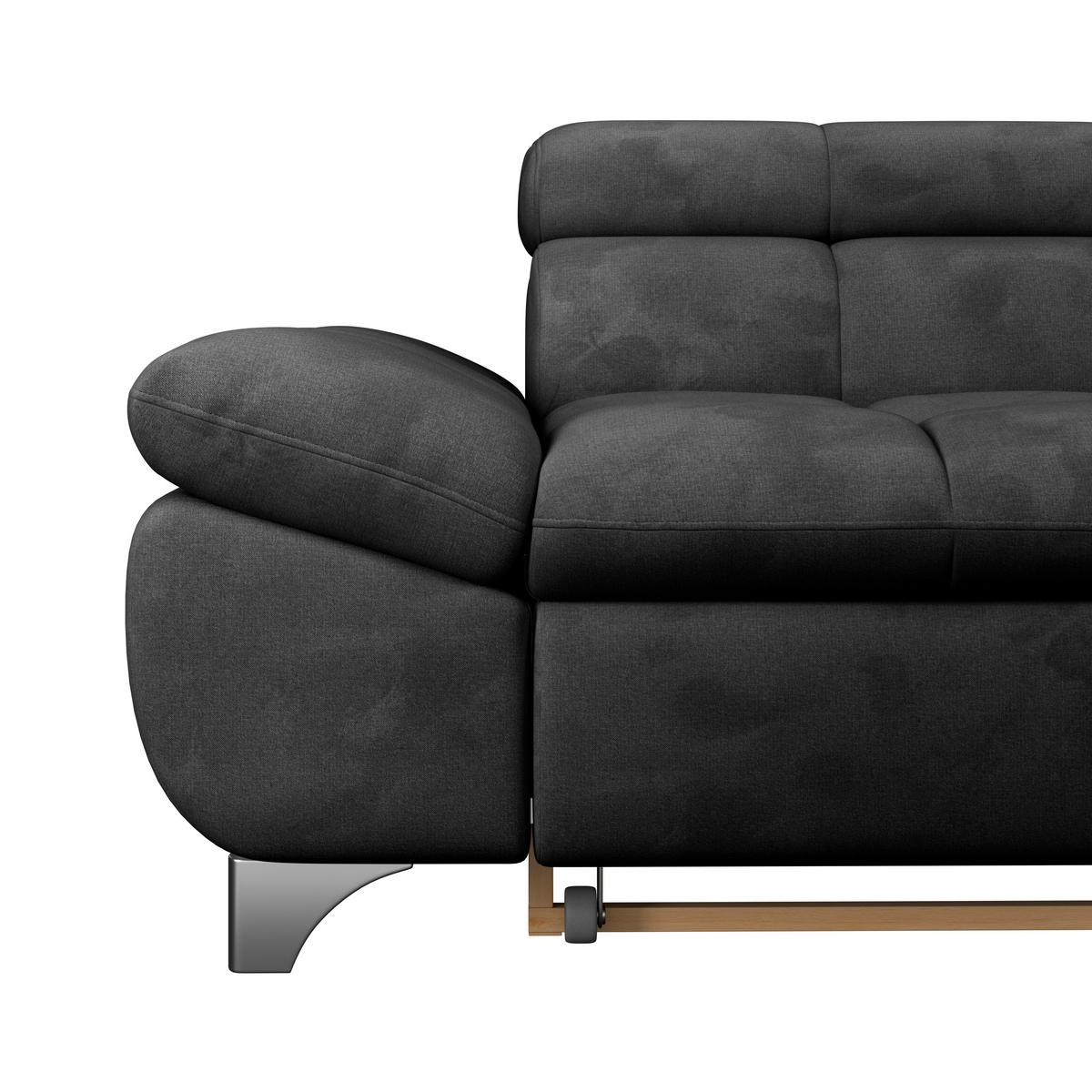 Ecksofa Gemini Schwarz, B: 312cm - Chromfarben/Anthrazit, KONVENTIONELL, Textil (312/234cm)
