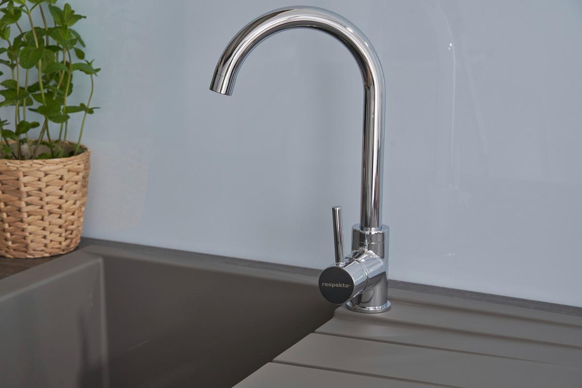 Spüle Respekta Houston Kunststein Bxt: 80x50 cm - Grau, Trend, Glas/Kunststoff (80/21/50cm) - Respekta