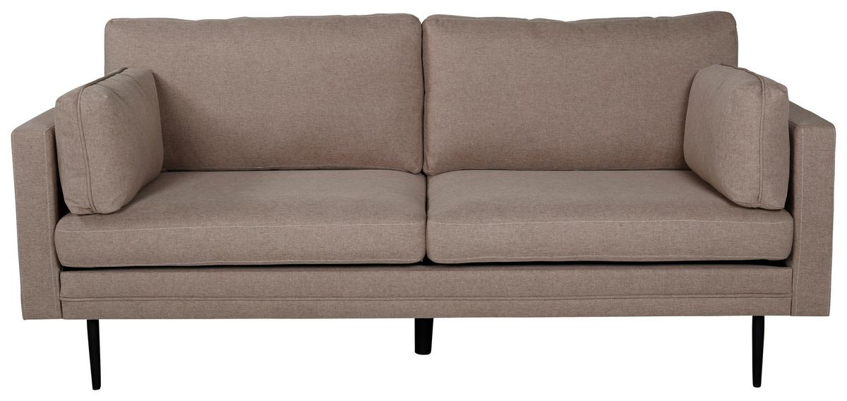 2-Sitzer-Sofa Boom - Hellbraun/Schwarz, Design, Textil/Metall (203/84/90cm) - Livetastic