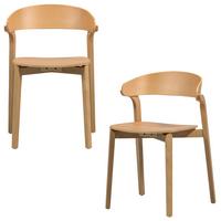 STUHL-SET Cras Naturfarben B: 52cm - Naturfarben, MODERN, Holz (52/75/42cm) - Livetastic