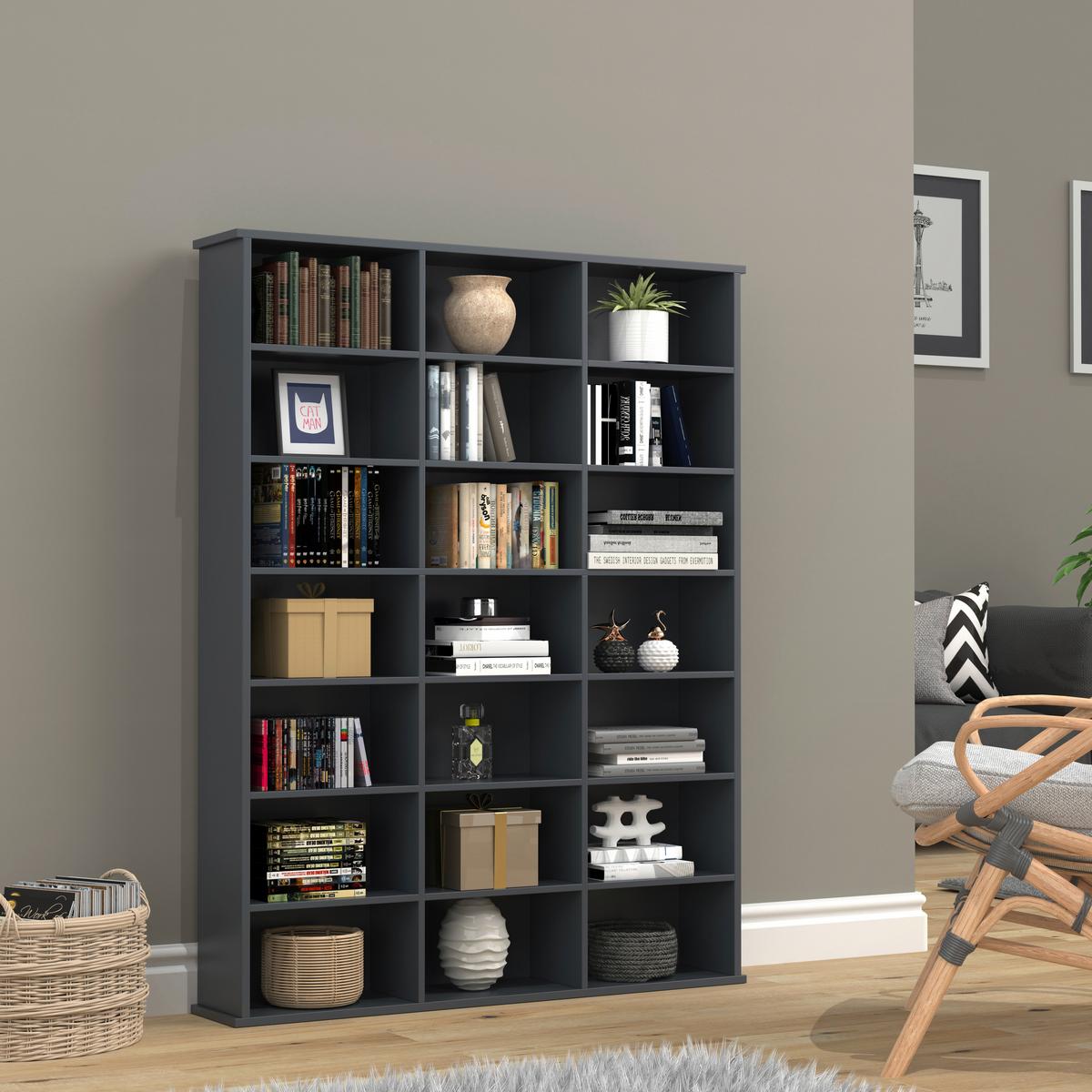 Regal Megosa Anthrazit - Anthrazit, Design, Holzwerkstoff (105/136/19cm) - MID.YOU