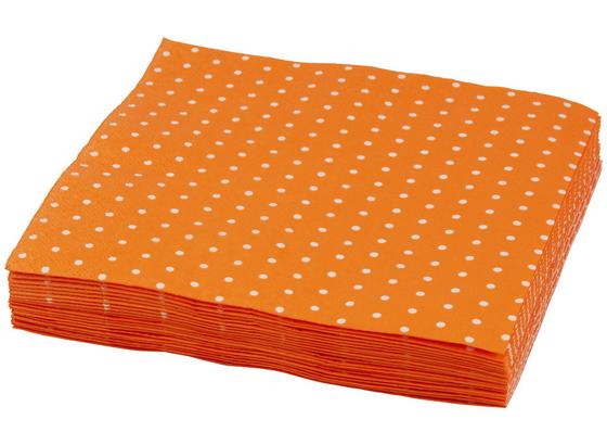 Ubrousek Mini Dots - oranžová/bílá, papír (33/33cm) Ubrousek Mini Dots - oranžová/bílá, papír (33/33cm)