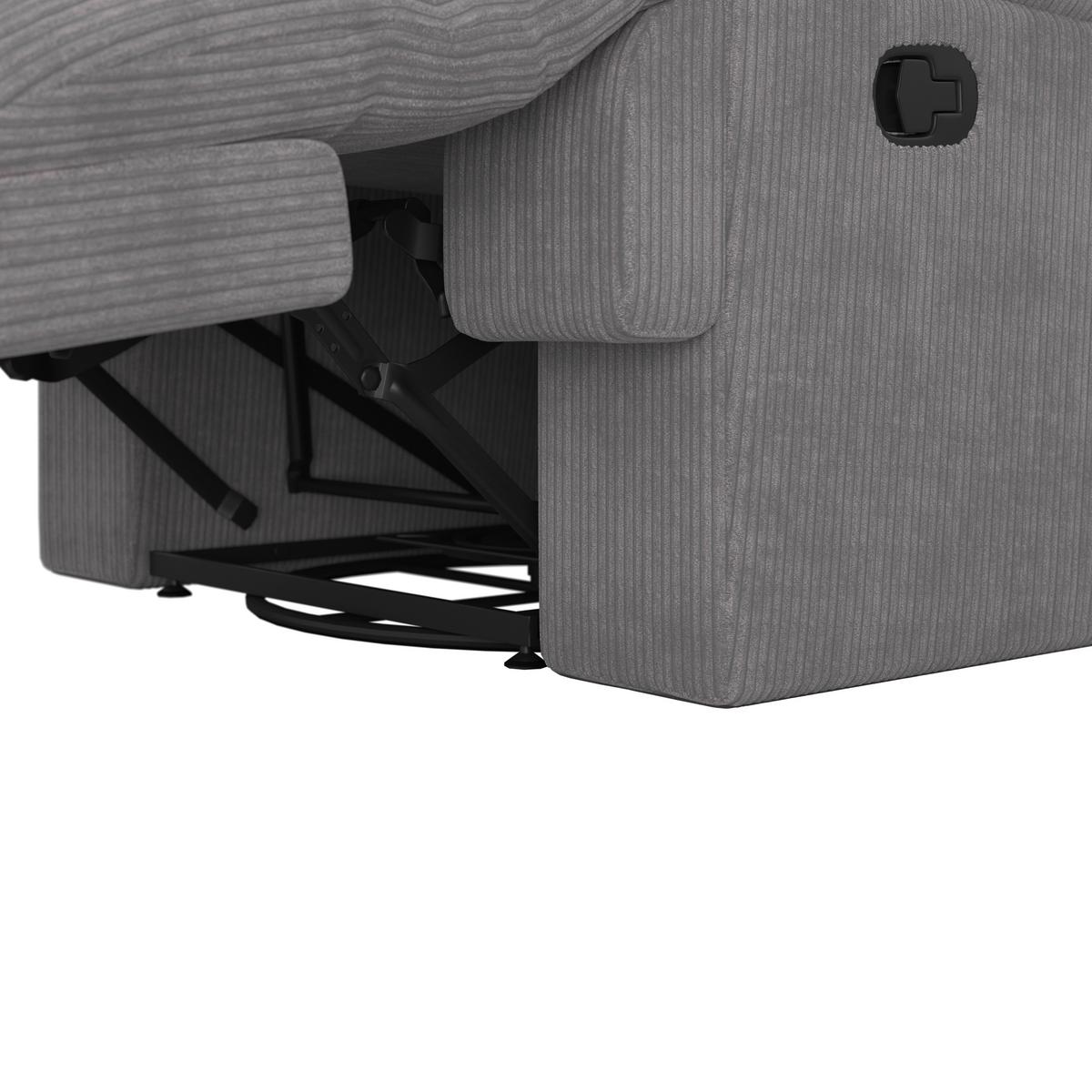 Relaxační křeslo NATALIE, tmavě šedé - černá/tmavě šedá, Moderní, kov/dřevo (98/94/106cm) - Bessagi Home