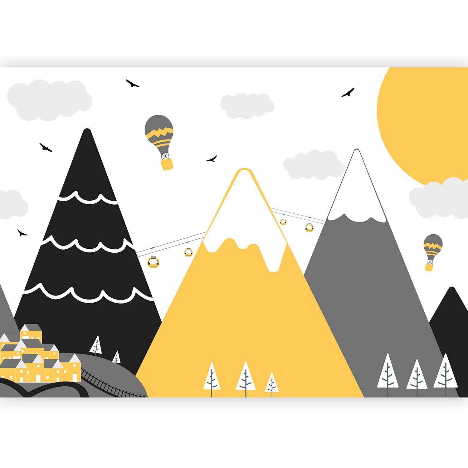 Fototapete Gelb Grau B: 250 Cm - Gelb/Grau, Basics, Textil (250/175cm) - artgeist