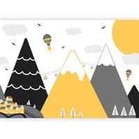 Fototapete Gelb Grau B: 450 cm - Gelb/Grau, Basics, Textil (450/315cm) - artgeist