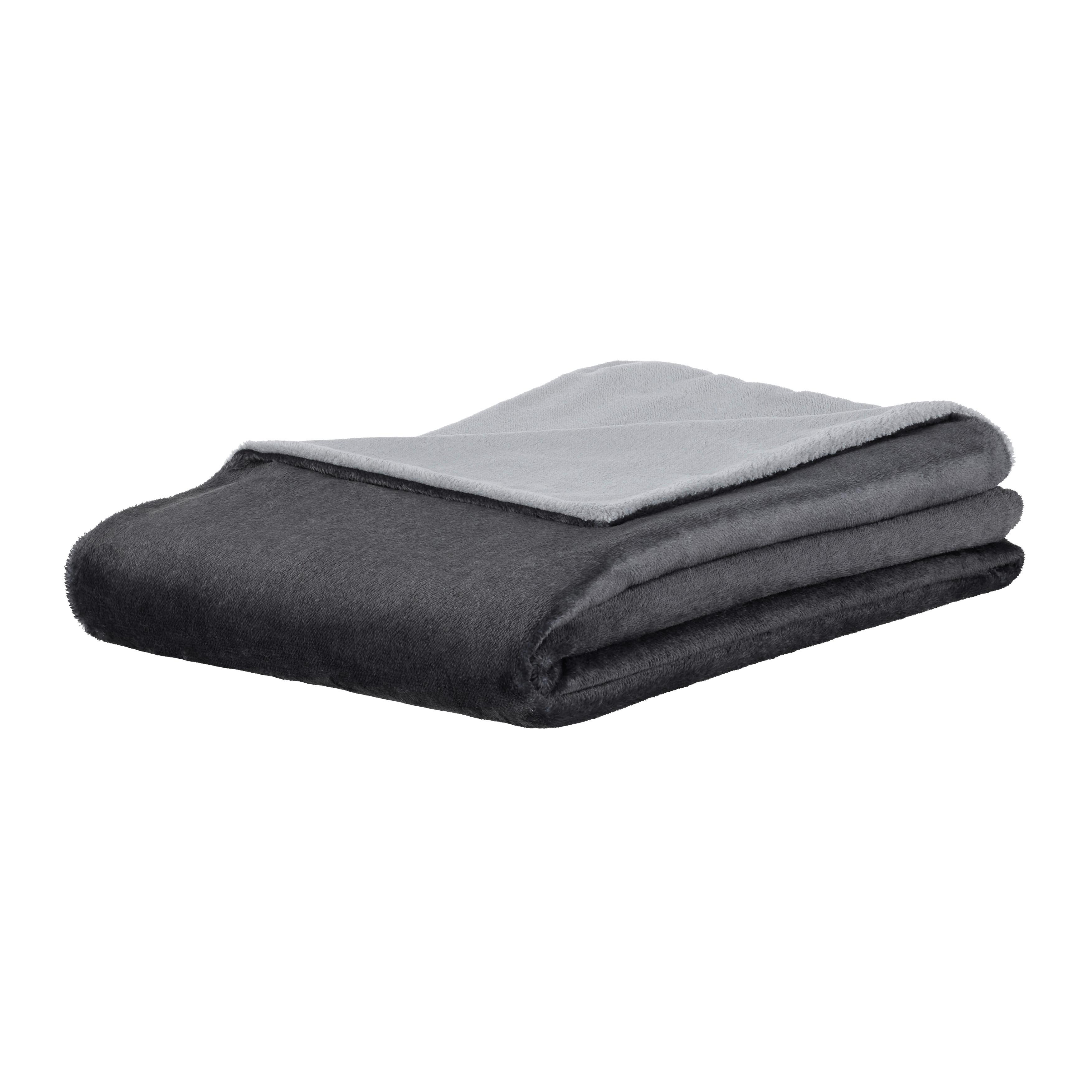MĚKKÁ DEKA WENDY - světle šedá/antracitová, Konvenční, textil (150/200cm) - Mömax