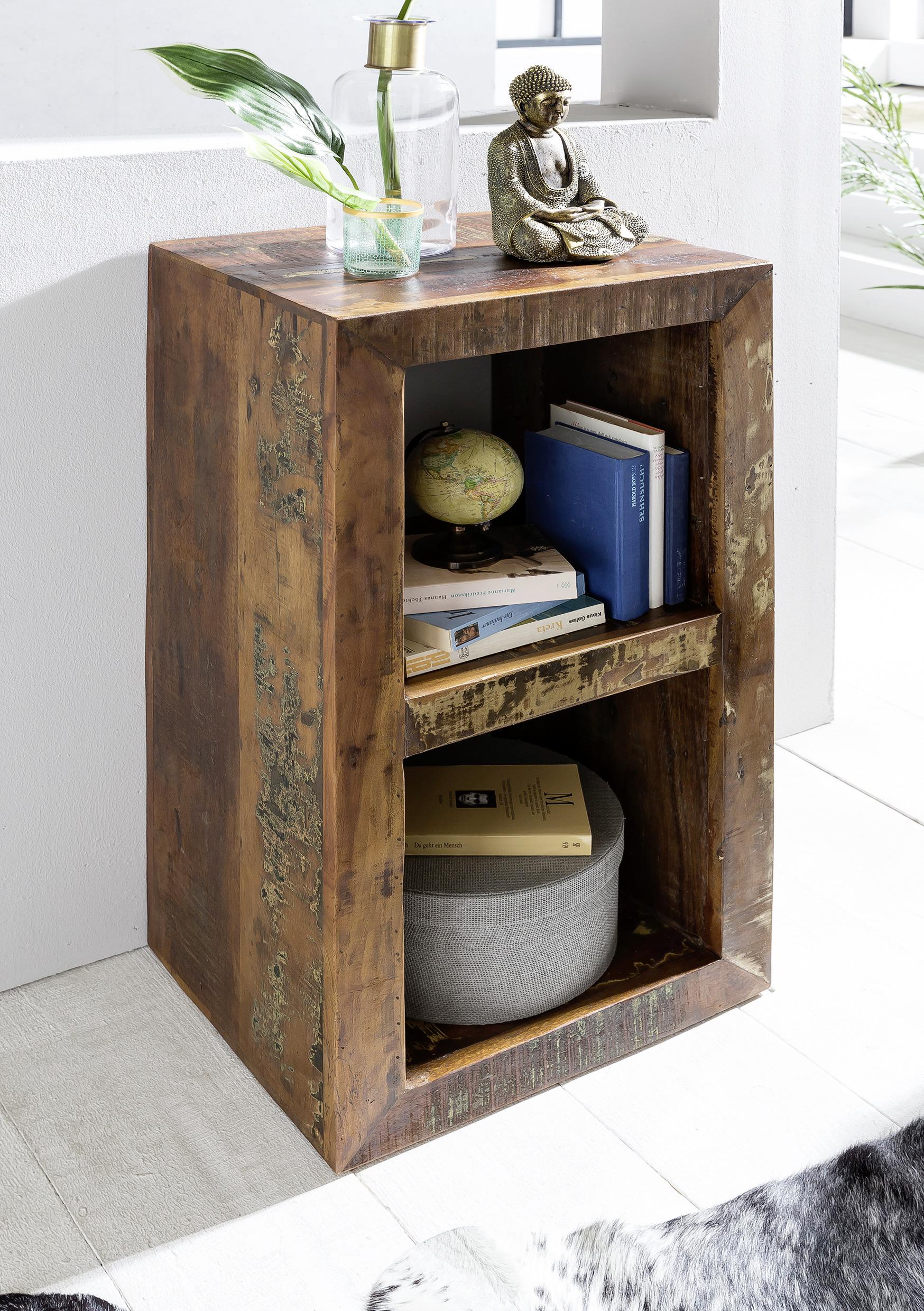 MID.YOU Standregal Massiv Kalkutta 45 cm Braun