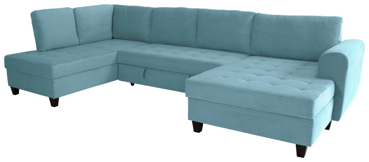 Wohnlandschaft Moritz Hellblau U-Form:178x324x155 Cm - Hellblau, Trend, Textil (178/324/155cm)