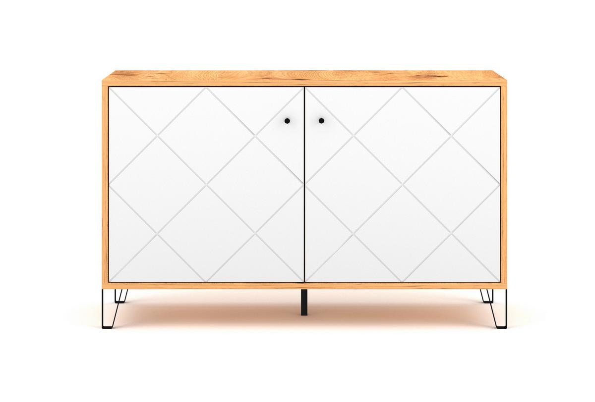 Kommode 123 cm 2d Bilbao Bl4, Weiß - Schwarz/Weiß, Design, Holzwerkstoff (123/75/40cm) - Livetastic