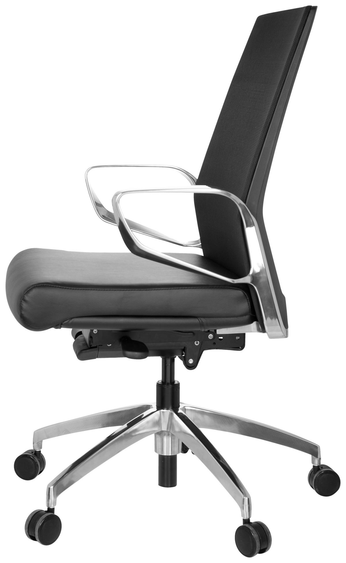 Drehstuhl Provider Net Schwarz - Schwarz, MODERN, Kunststoff/Textil (57/110/50cm) - MID.YOU