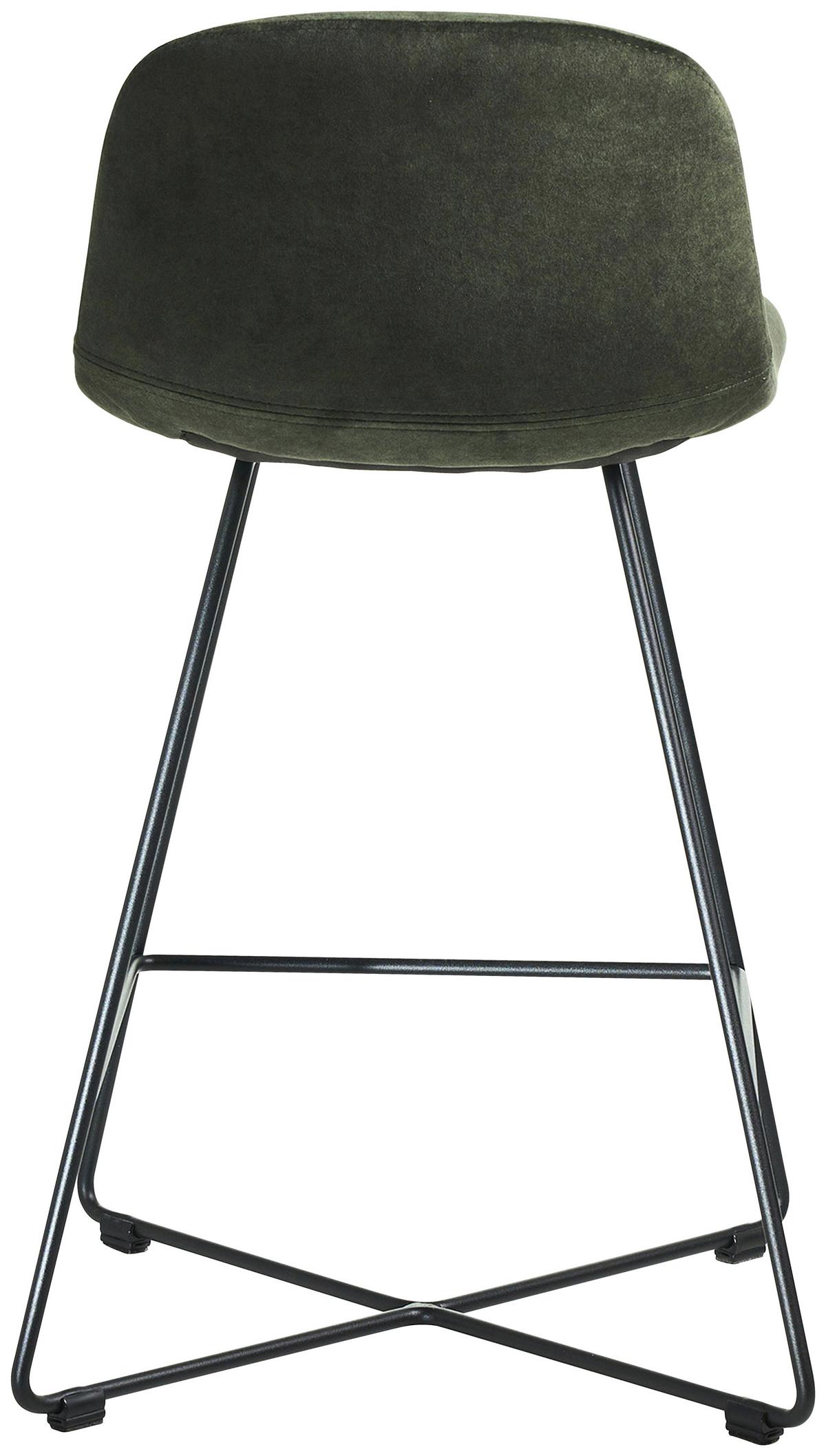 BAROVÁ STOLIČKA CROSS-CHB - čierna/lesná zelená, Basics, kov/textil (50/85/48cm) - Celina Home