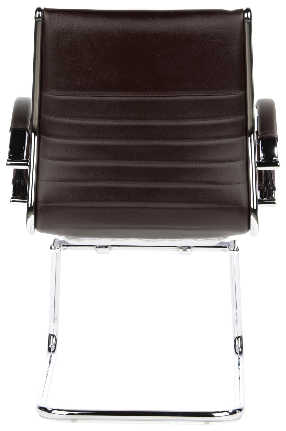 Besucherstuhl Parma V Dunkelbraun - Chromfarben/Dunkelbraun, MODERN, Leder/Textil (62/94/46cm) - MID.YOU