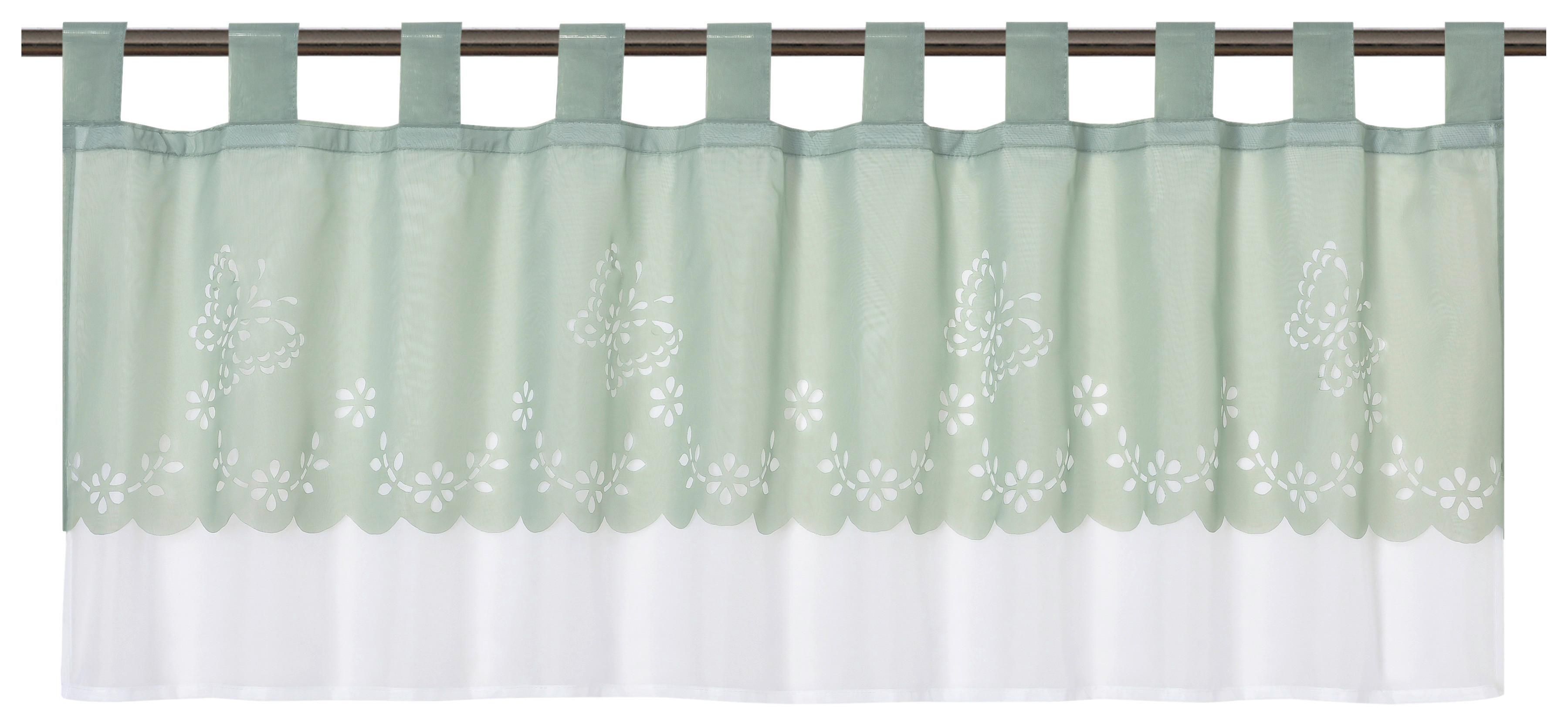 Kurzgardine Paula - Grün, ROMANTIK / LANDHAUS, Textil (145/50cm) - James Wood