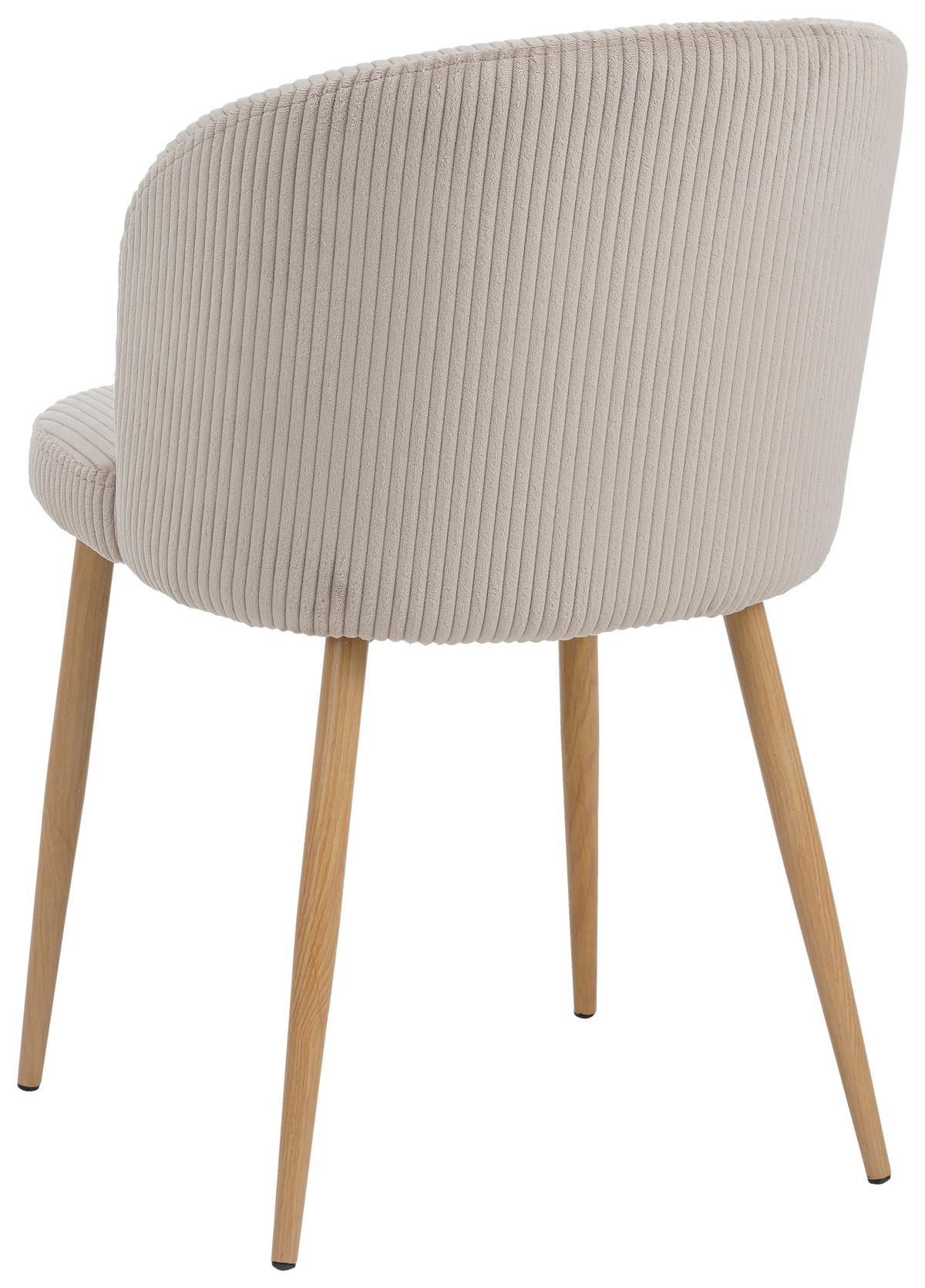 Vierfußstuhl Feri Webstoff Beige, B: 49 cm - Beige/Naturfarben, KONVENTIONELL, Textil/Metall (49/78/58cm) - MID.YOU