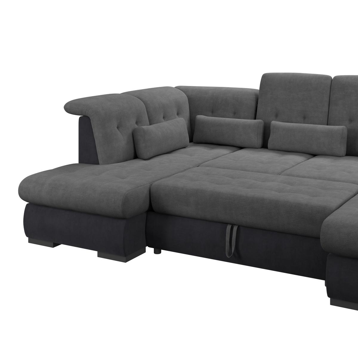 Sarokgarnitúra Madera - antracit, Konventionell, műanyag/textil (212/358/190cm)