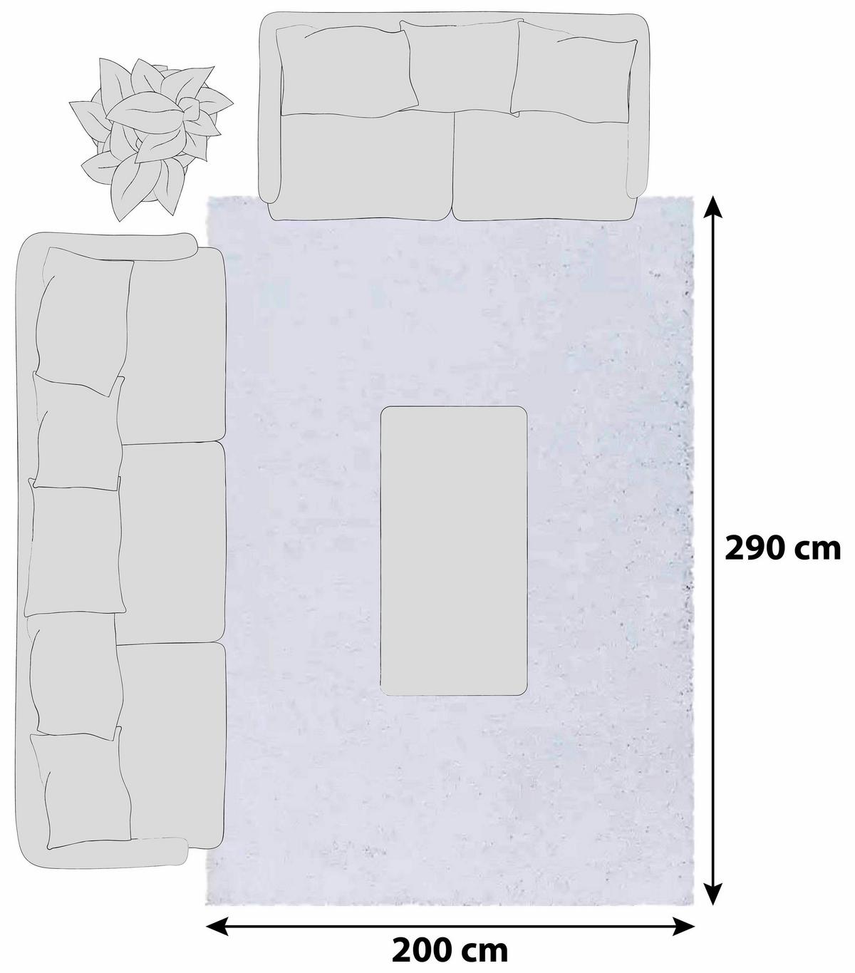 Hochflorteppich Sydney Weiß 200x290 cm - Weiß, Basics, Textil (200/290cm)