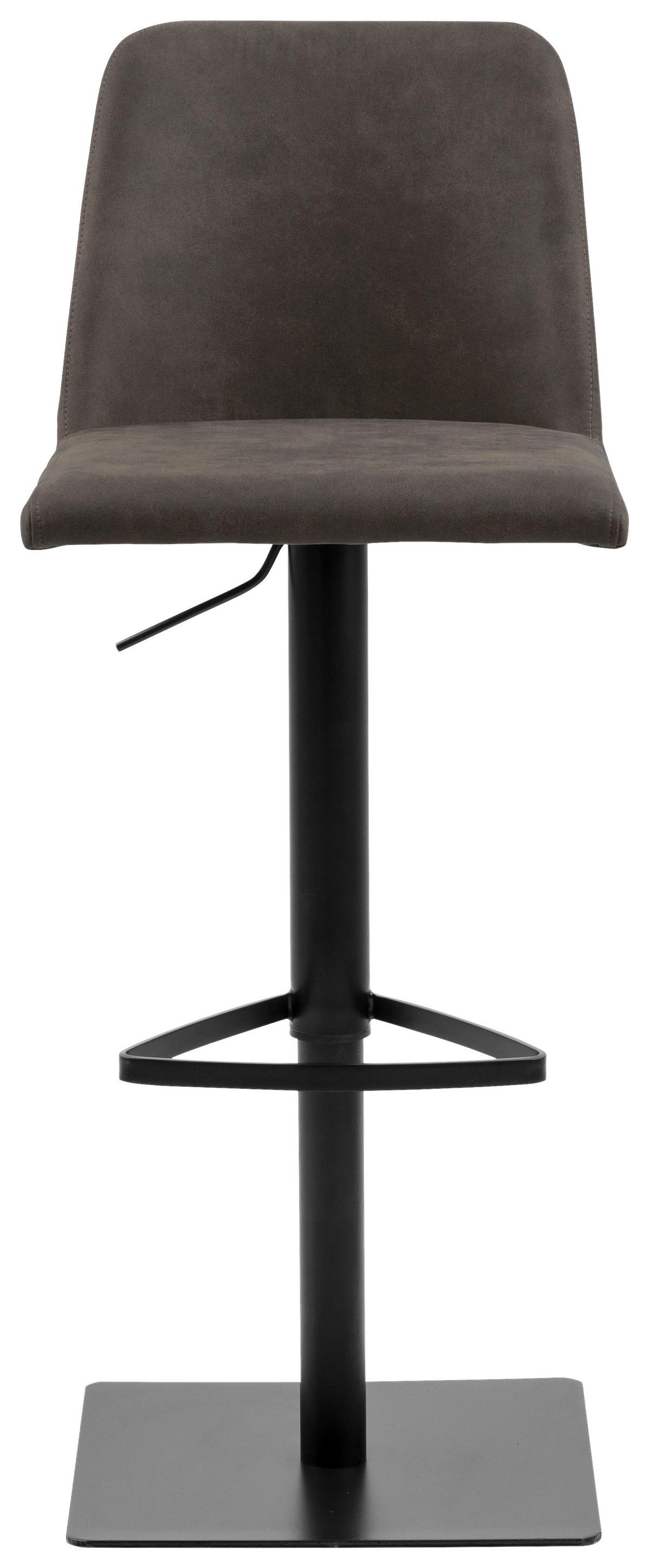 Barhocker Höhenverstellbar Mit Lehne Avanja Anthrazit - Anthrazit/Schwarz, KONVENTIONELL, Textil/Metall (51/52-75,5/48,5cm) - Livetastic