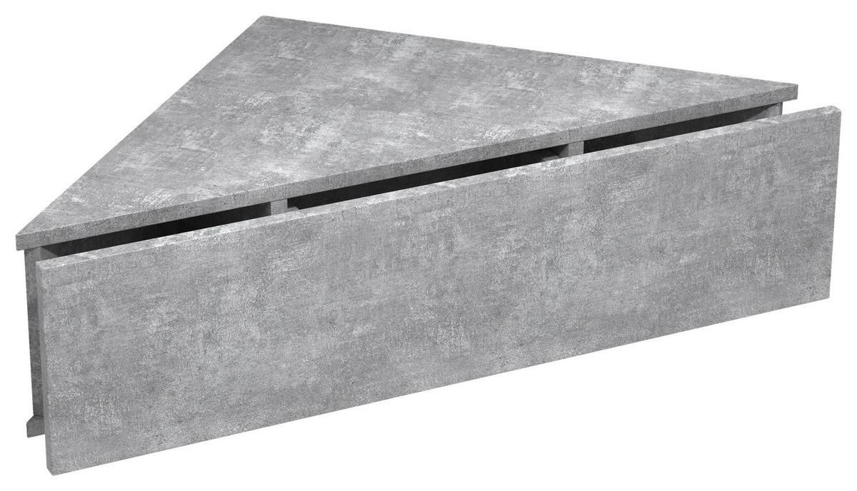 Nachkästchen Beton-grau H: 15 Cm Usal S - Grau, MODERN, Holzwerkstoff (60/15/42,4cm) - MID.YOU