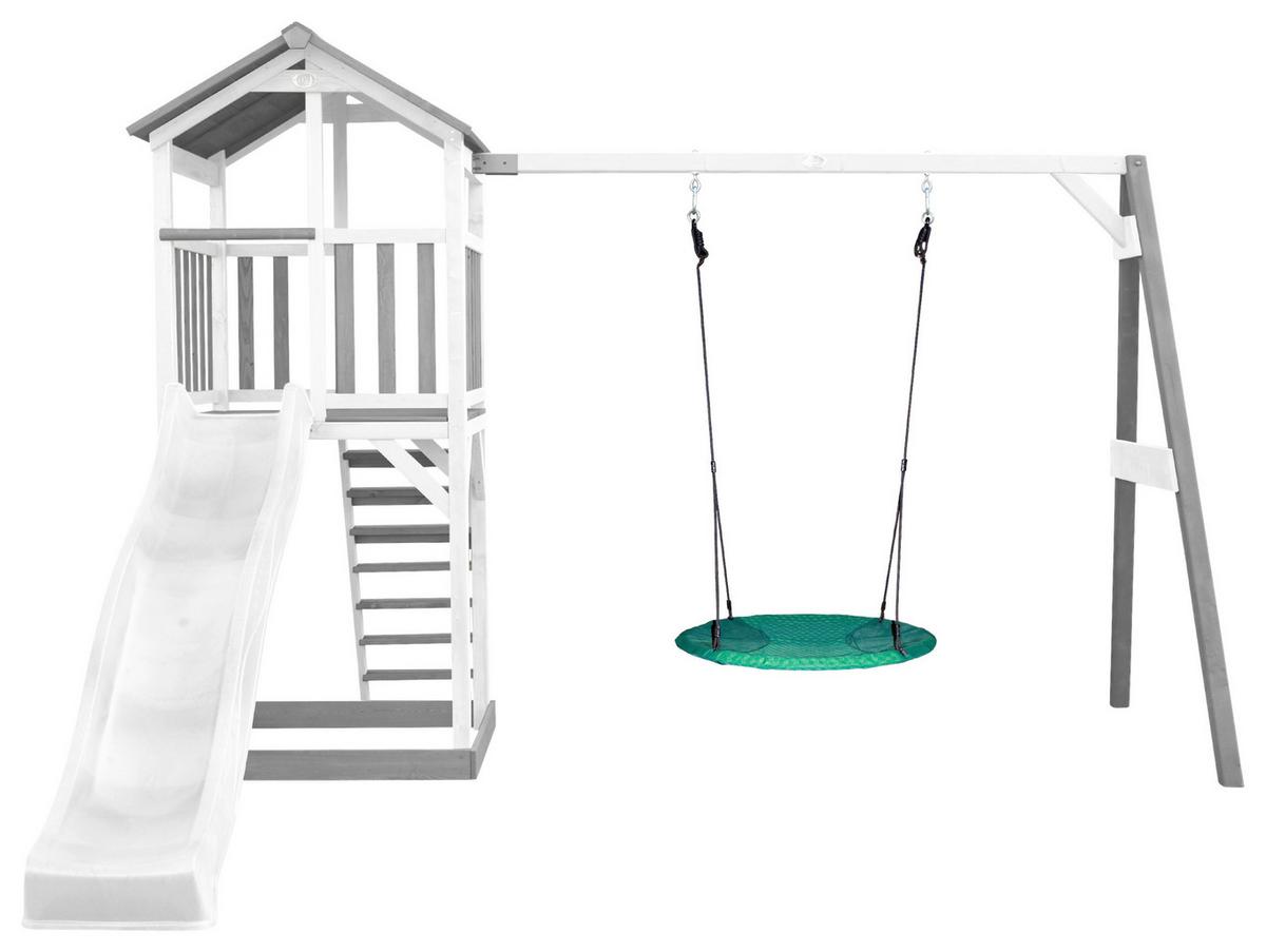 Spielturm A025.123.92 - Weiß/Grau, KONVENTIONELL, Holz/Kunststoff (356,6/241,9/349cm) - Ambia Garden