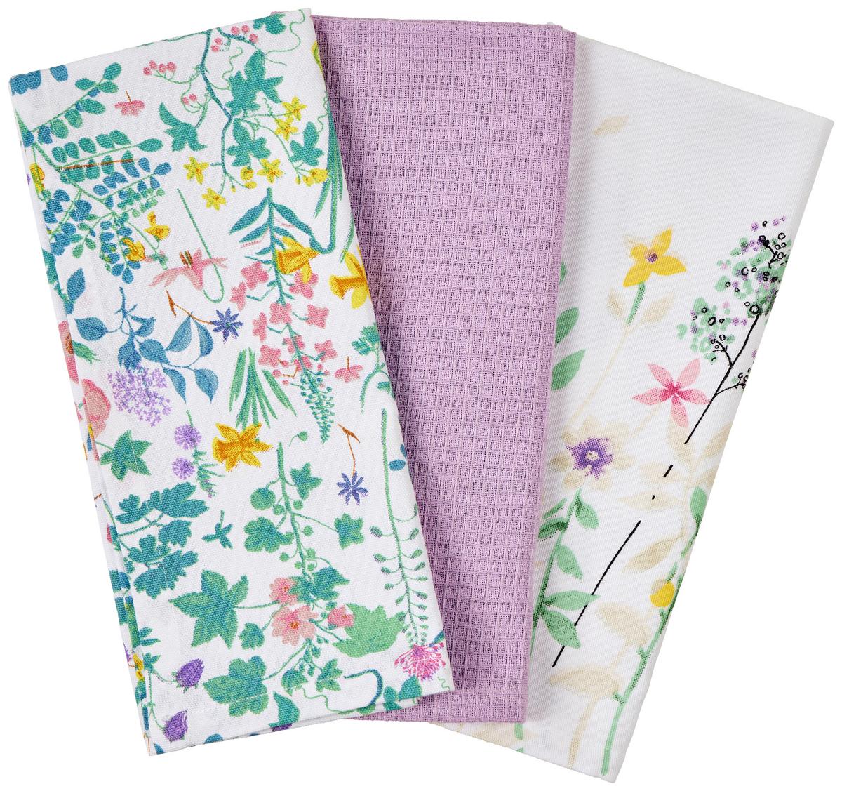 Geschirrtuch Viola 3er Pack - Violett, MODERN, Textil (40/60cm) - Luca Bessoni