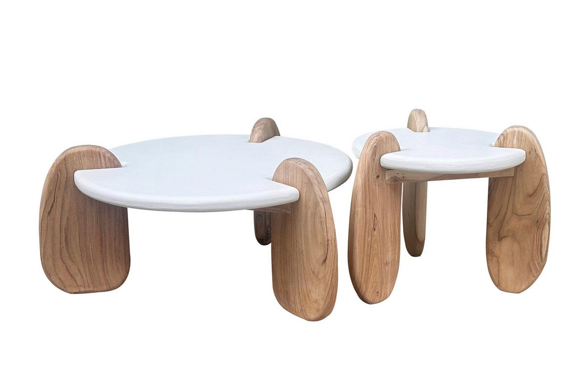 Couchtisch Naturfarben/Weiß B: 80 cm - Naturfarben/Weiß, Design, Holz/Holzwerkstoff (80/80/45cm) - MID.YOU