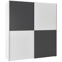 Tolóajtós Szekrény Time 170/190cm - grafitszürke/fehér, Basics, faalapú anyag (170/191/59cm) - Best Price