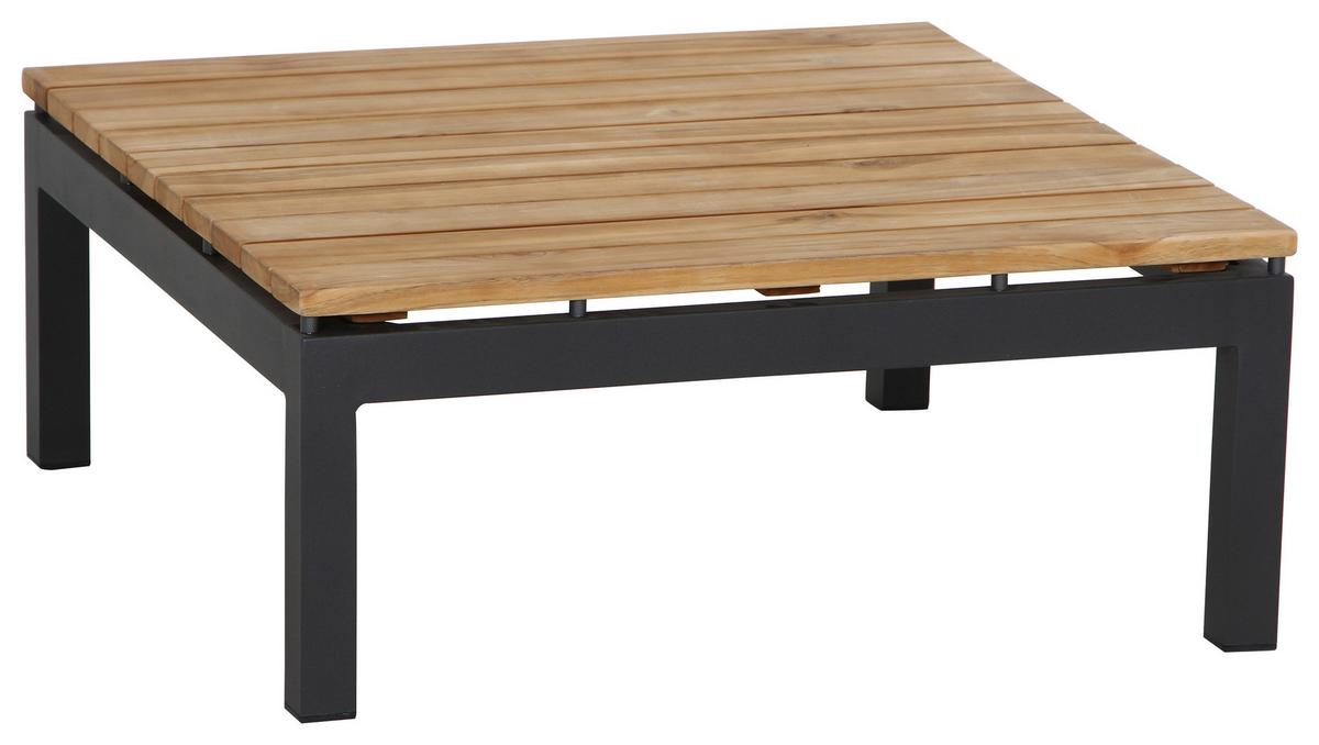 Loungetisch H16598 - Anthrazit/Teakfarben, MODERN, Holz/Metall (73,5/73,5/31,5cm) - Siena Garden