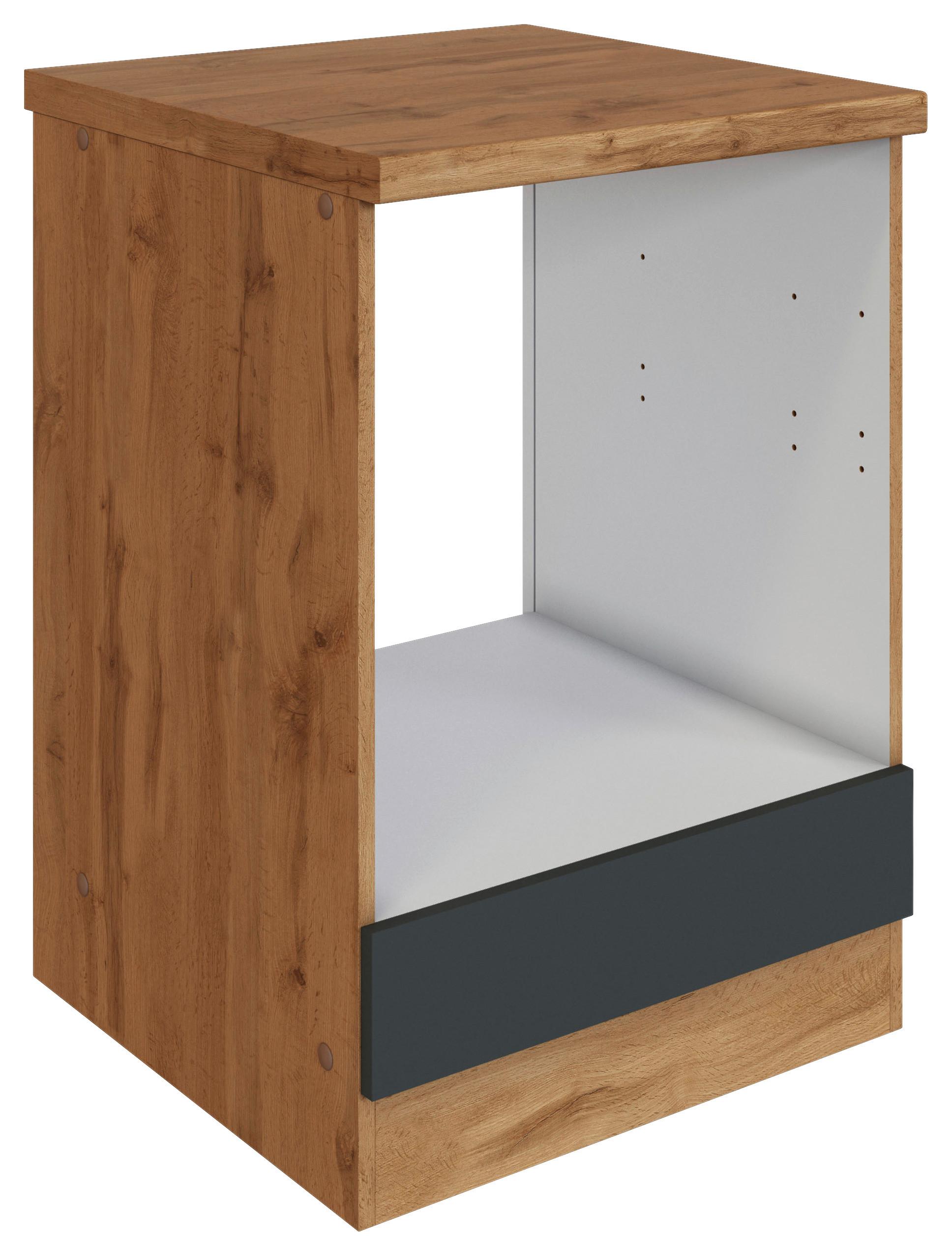 Herdumbauschrank Florenz B: 60cm Grau mit Arbeitsplatte - Eiche Wotan/Grau, Design, Holzwerkstoff (60/86/60cm) - Held