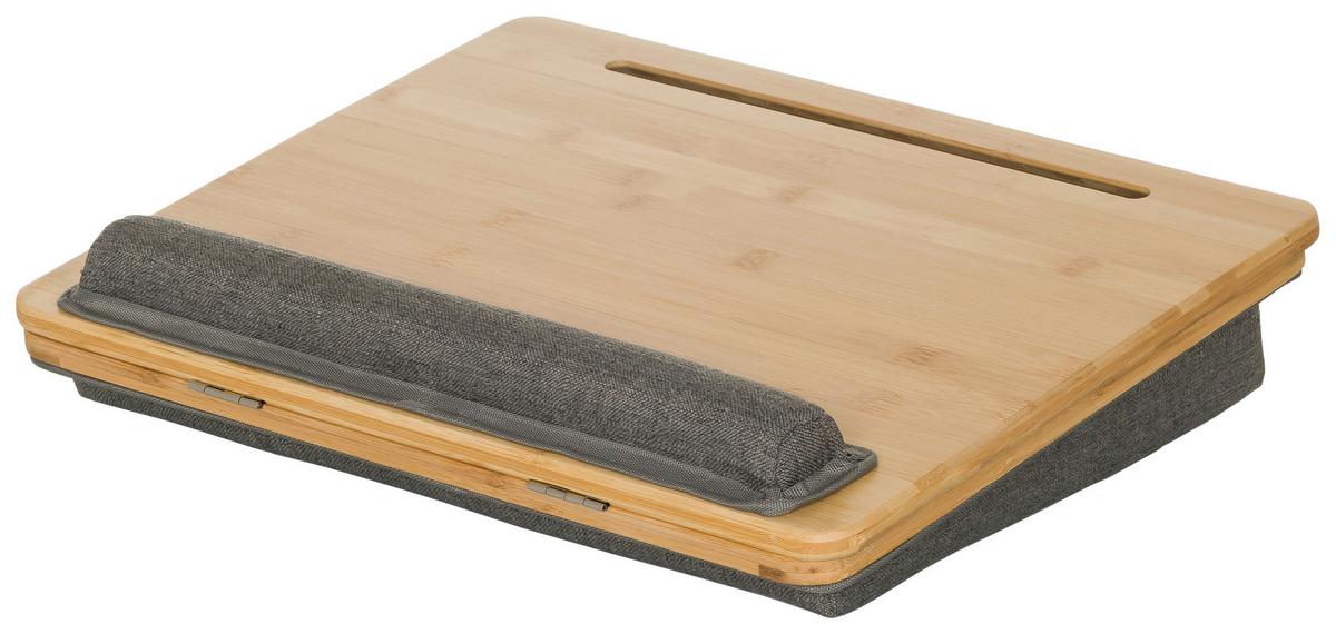 Laptopunterlage Comfilap Iii - Braun/Grau, Basics, Naturmaterialien/Textil (42/9/34cm) - MID.YOU