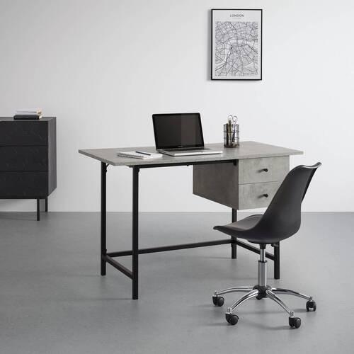 Psací stůl DONETTA 120x60 cm - šedá/černá, Moderní, kov/plast (120/60/75cm) - Bessagi Home
