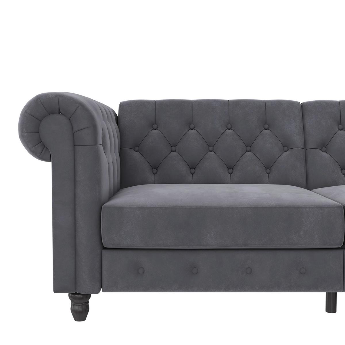 Schlafsofa Firenze Anthrazit, mit Schlaffunktion - Anthrazit/Schwarz, Basics, Textil (236/83/87cm) - Livetastic