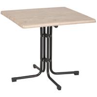 Gartentisch Klappbar Acamp Metall/holzwerkstoff L: 80 Cm - Anthrazit/Beige, Basics, Holzwerkstoff/Metall (80/80/72cm) - Gardenson