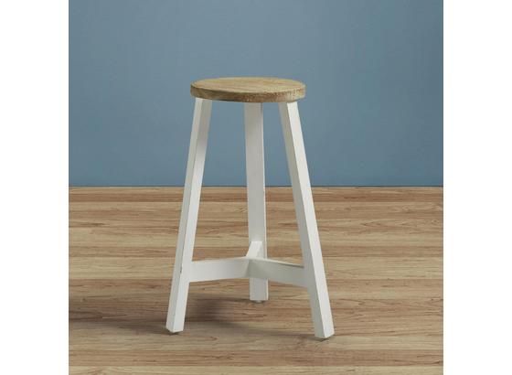 Taburet Nicolo - bílá/barvy dubu, Moderní, dřevo (35/50cm) - Modern Living Taburet Nicolo - bílá/barvy dubu, Moderní, dřevo (35/50cm) - Modern Living